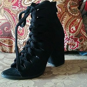 Black high heel booties